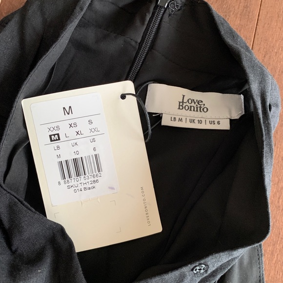 NWT Love Bonito Lana Black Halter Neck Top Linen Cotton Size US 4 or Small - Picture 8 of 8